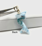 8g Larimar Dolphin Pendant, Larimar Pendant, Bohemian Jewelry, Dominican Republic Larimar Pendant,Light Blue Dolphin Larimar Pendant