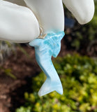 8g Reversible Larimar Dolphin Pendant, Caribbean Larimar Pendant, Bohemian Jewelry, Dominican Republic Larimar Pendant, Light Blue Dolphin