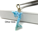 Larimar Dolphin Pendant, Caribbean Larimar Pendant, Atlantis Stone Bohemian Jewelry, Dominican Republic Larimar Pendant