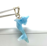 Larimar Dolphin Pendant, Caribbean Larimar Pendant, Atlantis Stone Bohemian Jewelry, Dominican Republic Larimar Pendant
