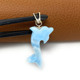 Larimar Dolphin Pendant, Caribbean Larimar Pendant, Atlantis Stone Bohemian Jewelry, Dominican Republic Larimar Pendant
