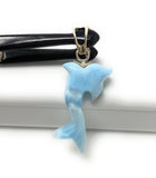 Larimar Dolphin Pendant, Caribbean Larimar Pendant, Atlantis Stone Bohemian Jewelry, Dominican Republic Larimar Pendant