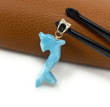 Larimar Dolphin Pendant, Caribbean Larimar Pendant, Atlantis Stone Bohemian Jewelry, Dominican Republic Larimar Pendant
