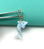 Reversible Larimar Dolphin Pendant, Caribbean Larimar Pendant, Atlantis Stone Bohemian Jewelry, Dominican Republic Larimar Pendant