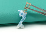 Reversible Larimar Dolphin Pendant, Caribbean Larimar Pendant, Atlantis Stone Bohemian Jewelry, Dominican Republic Larimar Pendant
