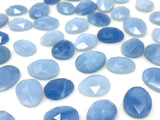 10 Pcs Natural Blue Opal Rosecut Cabochons, Loose Gemstones, Blue Opal Rose Cuts, Ring Stones, 10mm - 13mm