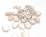 10 Pcs Natural Rose Quartz Rosecuts Cabochons, Loose Gemstones, Rose Quartz Rose Cuts, Ring Stones , 10x7mm - 12.5x10mm