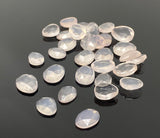 10 Pcs Natural Rose Quartz Rosecuts Cabochons, Loose Gemstones, Rose Quartz Rose Cuts, Ring Stones , 10x7mm - 12.5x10mm