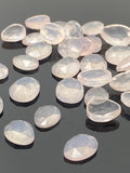 10 Pcs Natural Rose Quartz Rosecuts Cabochons, Loose Gemstones, Rose Quartz Rose Cuts, Ring Stones , 10x7mm - 12.5x10mm