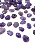 8Pcs/10 Pcs Pcs Natural Charoite Rosecuts Cabochons, Loose Gemstones, Charoite Rose Cuts, Ring Stones , 9x7mm - 14x10mm