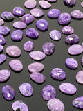 8Pcs/10 Pcs Pcs Natural Charoite Rosecuts Cabochons, Loose Gemstones, Charoite Rose Cuts, Ring Stones , 9x7mm - 14x10mm