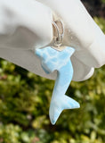 8g Larimar Dolphin Pendant, Larimar Pendant, Bohemian Jewelry, Dominican Republic Larimar Pendant,Light Blue Dolphin Larimar Pendant