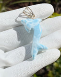 8g Larimar Dolphin Pendant, Larimar Pendant, Bohemian Jewelry, Dominican Republic Larimar Pendant,Light Blue Dolphin Larimar Pendant