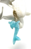Larimar Dolphin Pendant, Caribbean Larimar Pendant, Atlantis Stone Bohemian Jewelry, Reversible Dominican Republic Larimar Pendant