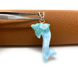 Larimar Dolphin Pendant, Caribbean Larimar Pendant, Atlantis Stone Bohemian Jewelry, Dominican Republic Larimar Pendant