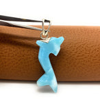 Larimar Dolphin Pendant, Caribbean Larimar Pendant, Atlantis Stone Bohemian Jewelry, Dominican Republic Larimar Pendant