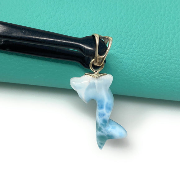Larimar Dolphin Pendant, Caribbean Larimar Pendant, Atlantis Stone Bohemian Jewelry, Dominican Republic Larimar Pendant