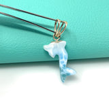 Larimar Dolphin Pendant, Caribbean Larimar Pendant, Atlantis Stone Bohemian Jewelry, Dominican Republic Larimar Pendant