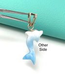 Larimar Dolphin Pendant, Caribbean Larimar Pendant, Atlantis Stone Bohemian Jewelry, Dominican Republic Larimar Pendant