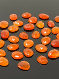 10 Pcs Natural Carnelian Rose Cut Cabochons, Loose Gemstones, Rhodonite Rose Cuts, 9x6.5mm - 11x9mm