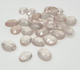 10 Pcs Natural Rose Quartz Rosecuts Cabochons, Loose Gemstones, Rose Quartz Rose Cuts, Ring Stones , 10x7mm - 12.5x10mm