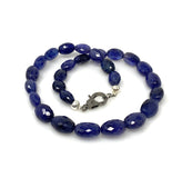 16.85” Genuine Blue Sapphire Necklace with Diamond Clasp, Spiritual Healing Crystal Necklace, Chakra Jewelry, September Birthstone AAA Grade