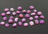 10Pcs / 17 Pcs Natural Sheen Ruby Rose Cut Cabochons, Loose Gemstones, Ruby Rosecuts for JewelryMaking, 8x6mm - 11x9mm