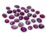 10Pcs / 17 Pcs Natural Sheen Ruby Rose Cut Cabochons, Loose Gemstones, Ruby Rosecuts for JewelryMaking, 8x6mm - 11x9mm