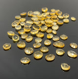 10 Pcs Natural Citrine Rose Cut Cabochons, Loose Gemstones, Citrine Ring Stones Rosecuts, 8x5mm - 10x8mm