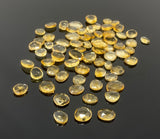 10 Pcs Natural Citrine Rose Cut Cabochons, Loose Gemstones, Citrine Ring Stones Rosecuts, 8x5mm - 11x9mm