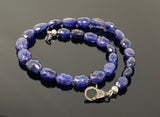 16.85” Genuine Blue Sapphire Necklace with Diamond Clasp, Spiritual Healing Crystal Necklace, Chakra Jewelry, September Birthstone AAA Grade