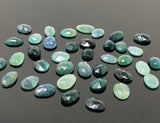 5Pcs/ 10Pcs Natural Grandidierite Rose Cut Cabochons, Loose Gemstones, Ring Stones, 9x6mm -12x9mm