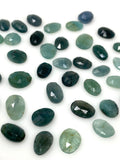 5Pcs/ 10Pcs Natural Grandidierite Rose Cut Cabochons, Loose Gemstones, Ring Stones, 9x6mm -12x9mm