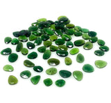 5Pcs / 10Pcs Natural Chrome Tourmaline Rose Cut Cabochons, Loose Gemstones, Ring Stones, 7x5mm - 11x7mm