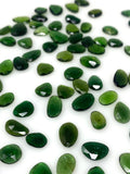 5Pcs / 10Pcs Natural Chrome Tourmaline Rose Cut Cabochons, Loose Gemstones, Ring Stones, 7x5mm - 11x7mm