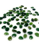 5Pcs / 10Pcs Natural Chrome Tourmaline Rose Cut Cabochons, Loose Gemstones, Ring Stones, 7x5mm - 11x7mm