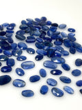 10 Pcs Natural Blue Kyanite Rose Cut Cabochons, Loose Gemstones, Ring Stones, 8x6mm - 14x10mm