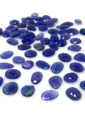 5 Pcs Large Tanzanite Rose Cut Cabochons, Loose Gemstones, Natural Tanzanite Rose Cuts, 13x8mm - 19x13mm