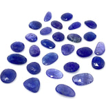 5 Pcs Large Tanzanite Rose Cut Cabochons, Loose Gemstones, Natural Tanzanite Rose Cuts, 13x8mm - 19x13mm