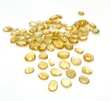 10 Pcs Natural Citrine Rose Cut Cabochons, Loose Gemstones, Citrine Ring Stones Rosecuts, 8x5mm - 11x9mm