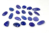 5 Pcs Rare Large Tanzanite Rose Cut Cabochons, Loose Gemstones, Natural Tanzanite Rose Cuts, 16x9.5mm - 25x17mm