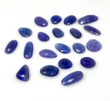 5 Pcs Rare Large Tanzanite Rose Cut Cabochons, Loose Gemstones, Natural Tanzanite Rose Cuts, 16x9.5mm - 25x17mm