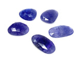 5Pcs of 90 Cts Rare Large Tanzanite Rose Cut Cabochons, Loose Gemstones, Natural Tanzanite Rose Cuts, 20x13mm - 27x16.5mm