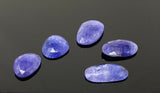 5Pcs of 90 Cts Rare Large Tanzanite Rose Cut Cabochons, Loose Gemstones, Natural Tanzanite Rose Cuts, 20x13mm - 27x16.5mm