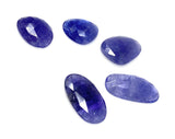 5Pcs of 90 Cts Rare Large Tanzanite Rose Cut Cabochons, Loose Gemstones, Natural Tanzanite Rose Cuts, 20x13mm - 27x16.5mm