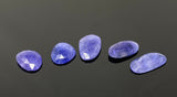 5Pcs of 90 Cts Rare Large Tanzanite Rose Cut Cabochons, Loose Gemstones, Natural Tanzanite Rose Cuts, 20x13mm - 27x16.5mm