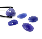 5Pcs of 90 Cts Rare Large Tanzanite Rose Cut Cabochons, Loose Gemstones, Natural Tanzanite Rose Cuts, 23x15mm - 25x24mm