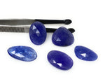 5Pcs of 90 Cts Rare Large Tanzanite Rose Cut Cabochons, Loose Gemstones, Natural Tanzanite Rose Cuts, 23x15mm - 25x24mm