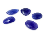 5Pcs of 90 Cts Rare Large Tanzanite Rose Cut Cabochons, Loose Gemstones, Natural Tanzanite Rose Cuts, 23x15mm - 25x24mm