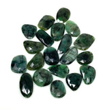 5 Pcs Rare Large Natural Emerald Rose Cut Cabochons, Loose Gemstones, Ring or Pendant Stones, 24x15mm - 33x25mm
